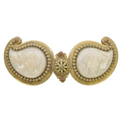 Boucle et fermoir en argent doré d'Europe de l'Est, XIXe siècle