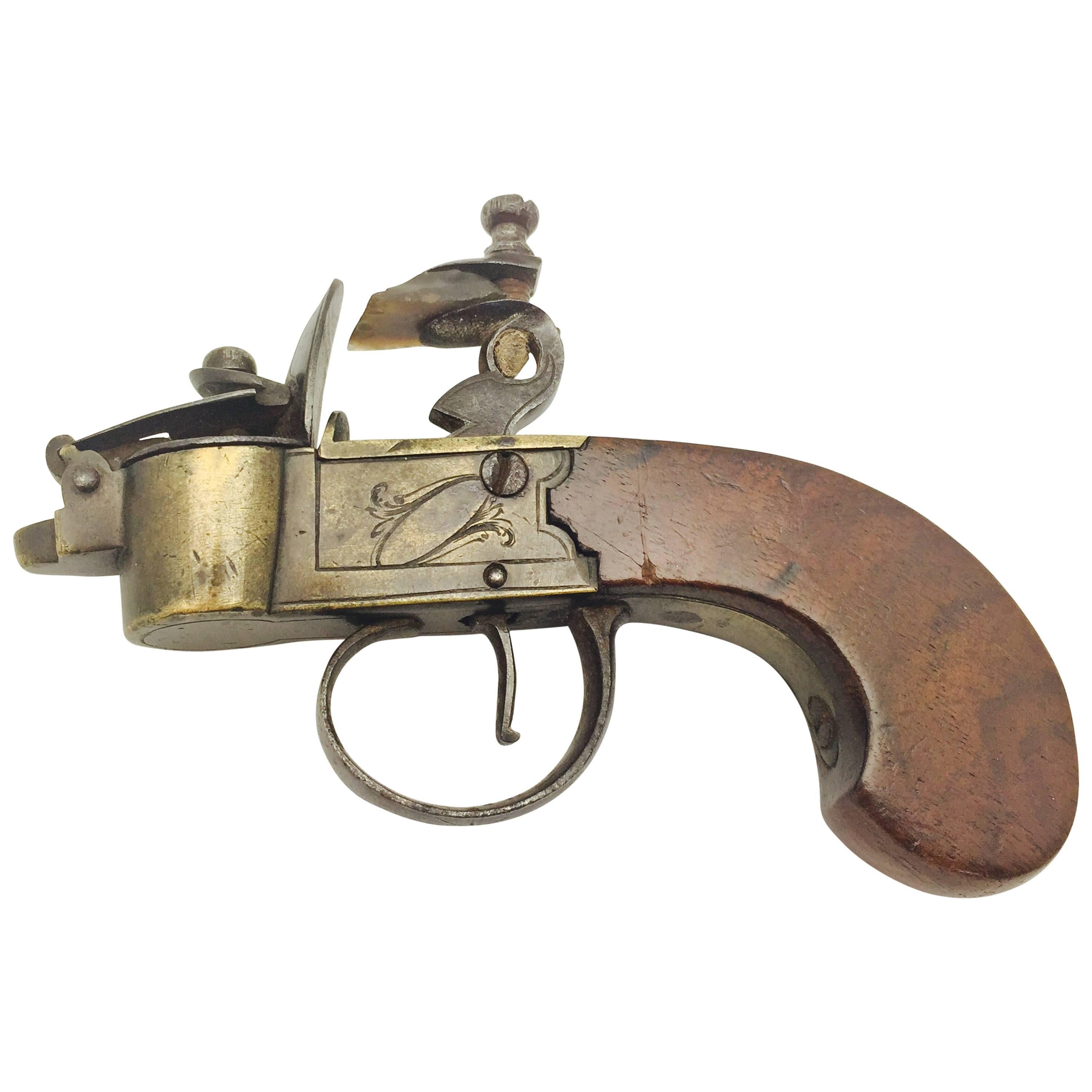 18th Century Pocket Flintlock Tinder Lighter For Sale