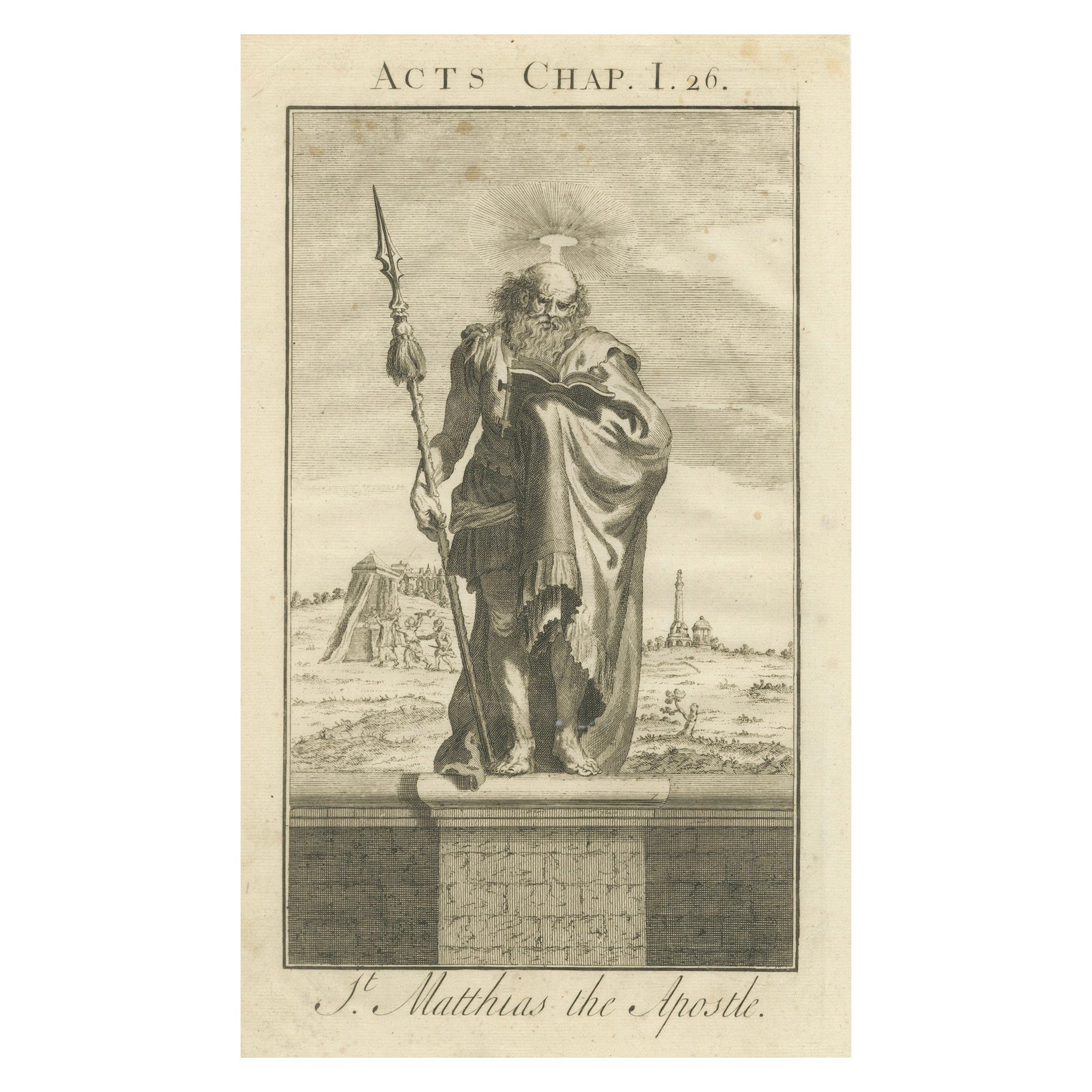 St. Matthias Apostle – Chosen in Acts I, Engraving c.1735
