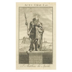 St. Matthias Apostle – Chosen in Acts I, Engraving c.1735