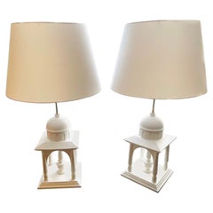 Pair of " Minarets" Tables Lamps Probably Indian Year 1980.