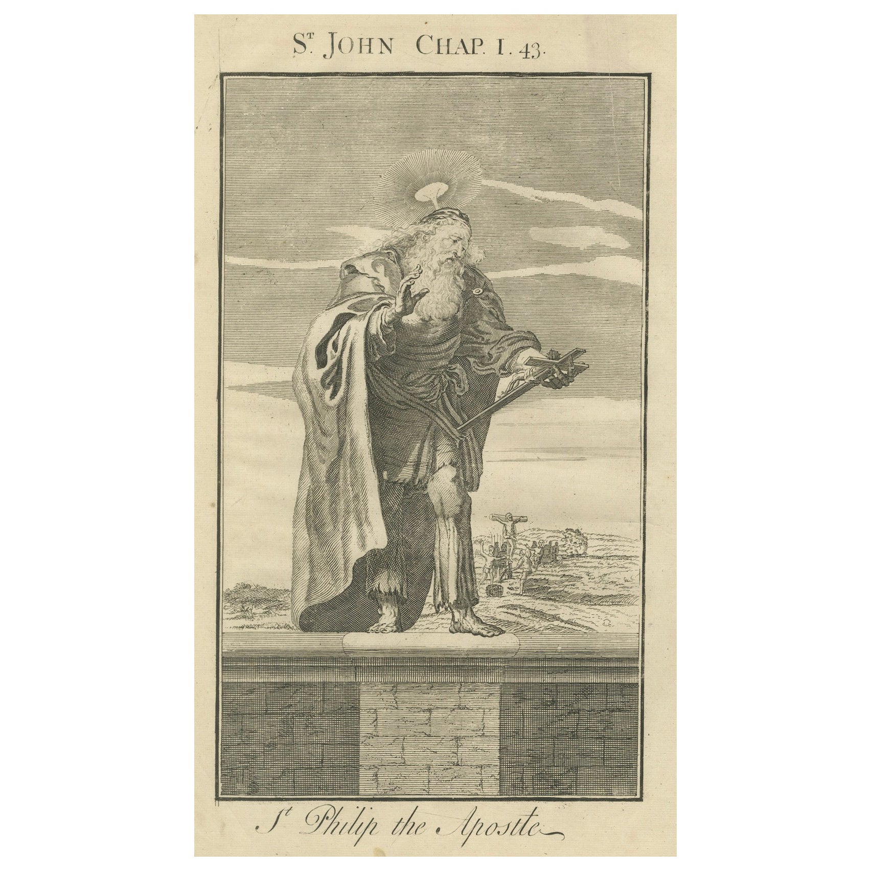 Gravure de l'apôtre St. John I+I Calle. c.1735