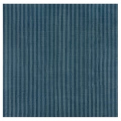 Tappeto Doris Leslie Blau a strisce indiane d'epoca nei toni del blu