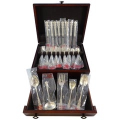Martinique by Oneida Sterling Silver Flatware Set for Eight Service 37 Pieces