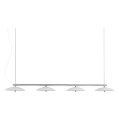 Pendentif linéaire Signal, par Souda, long, blanc et en nickel, fabriqué sur commande