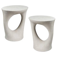 Paire de tables de nuit / chevets courts gris Kreten, Souda, fait sur commande