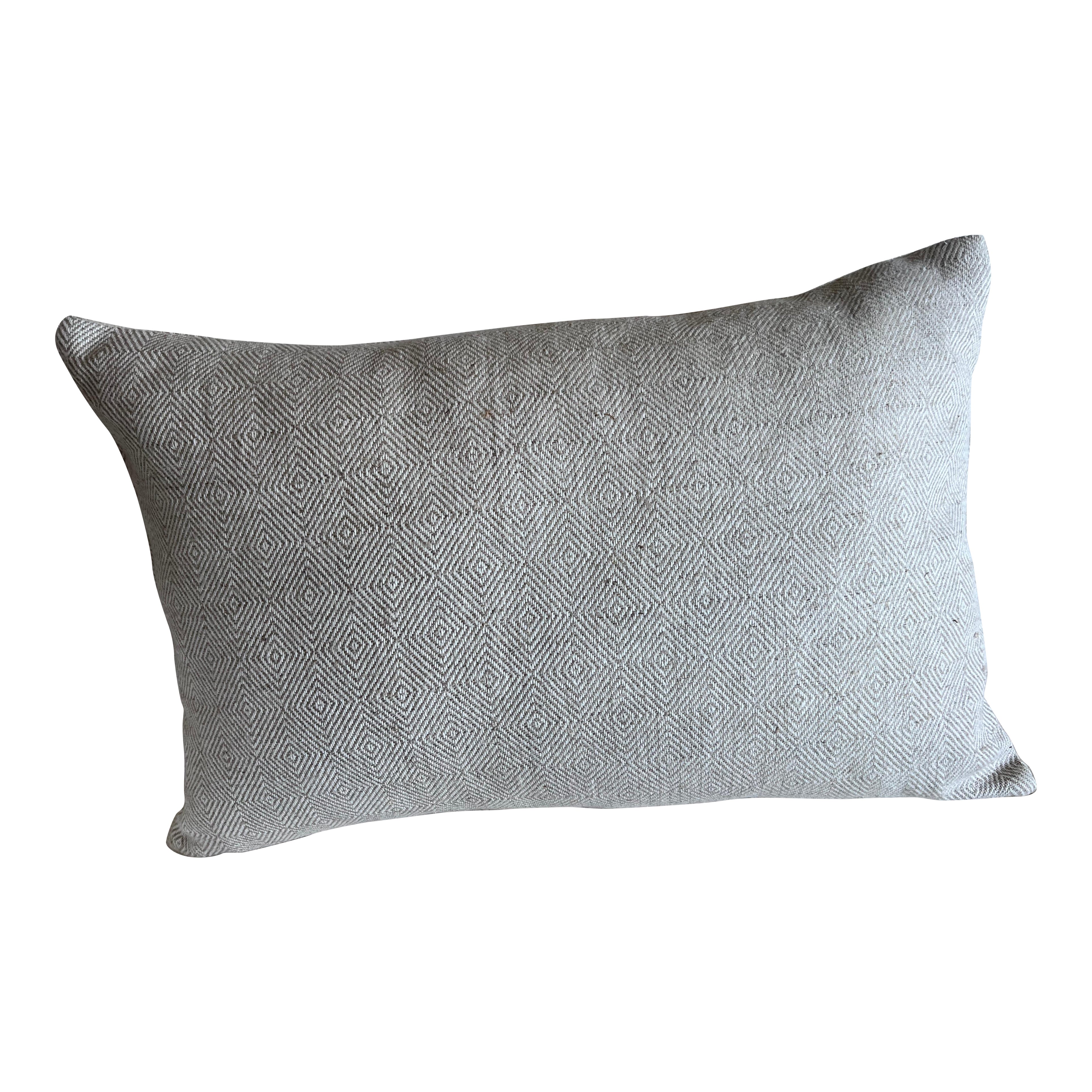Coussin unique en lin/coton belge-22" x 14".