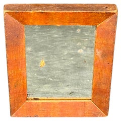 Small Rectangular 19th Century Wooden Mirror and Frame