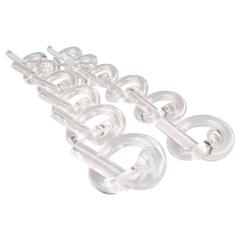 12 Dorothy Thorpe Lucite Napkin Rings in Pretzel Shape