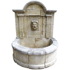 Carved Limestone Wall Fountain from France, 'Aixoise'