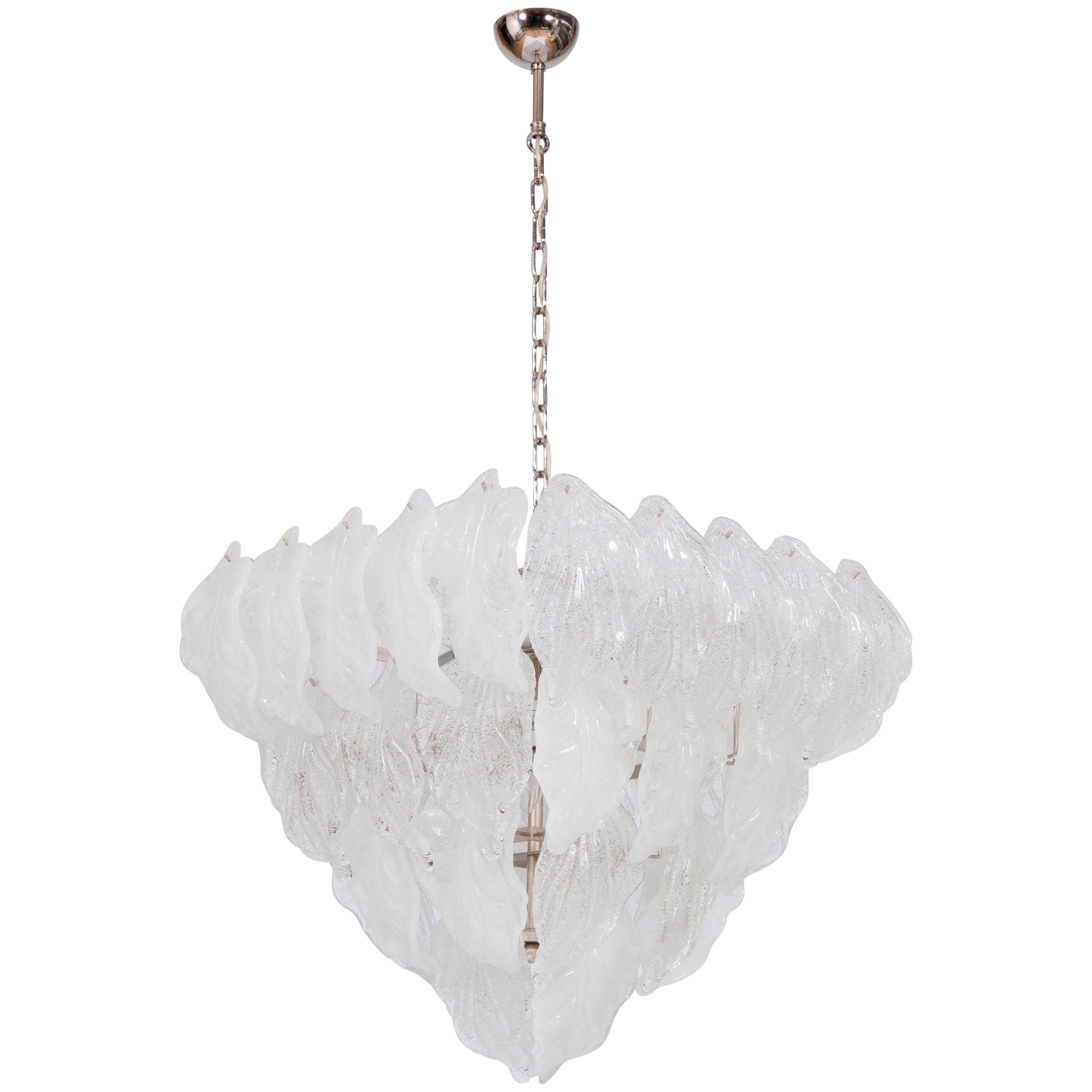 Lustre à feuilles en verre de Murano (Vintage Murano Gallery), 1980