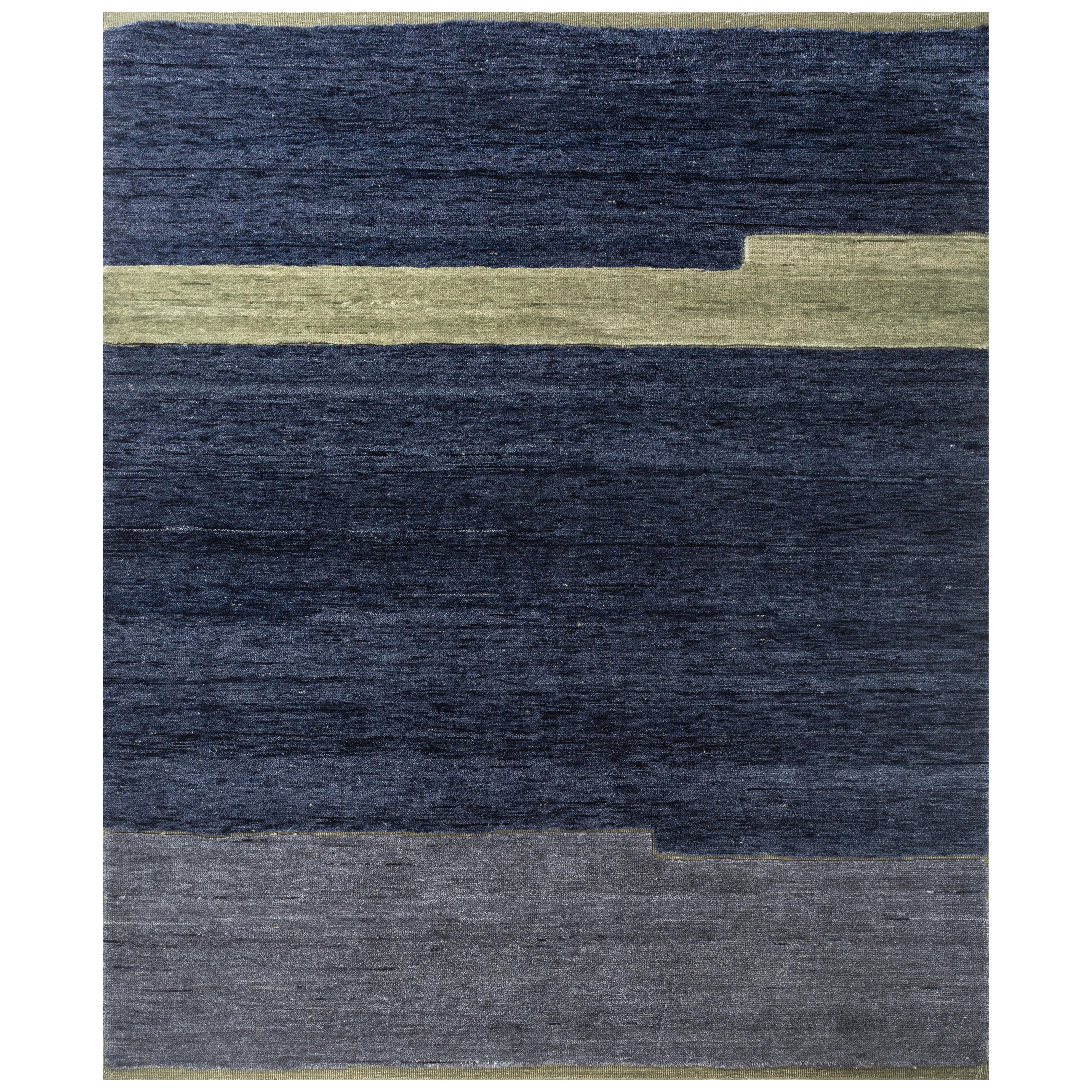 Jaipur Rugs 8x10 Feet Hand geknüpft Teppich Wolle Modern Blau Teppich