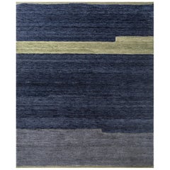 Jaipur Rugs 8x10 Feet Hand geknüpft Teppich Wolle Modern Blau Teppich