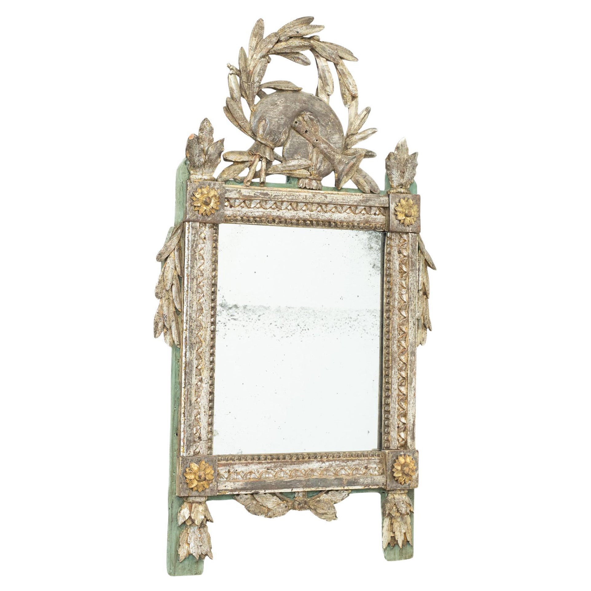 18th Century Silvered Gilt Marriage Mirror