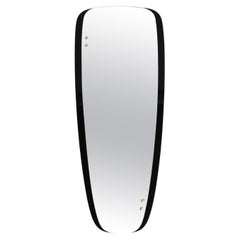 Beautiful large Mid Century wall mirror with extraordinary black glass frame