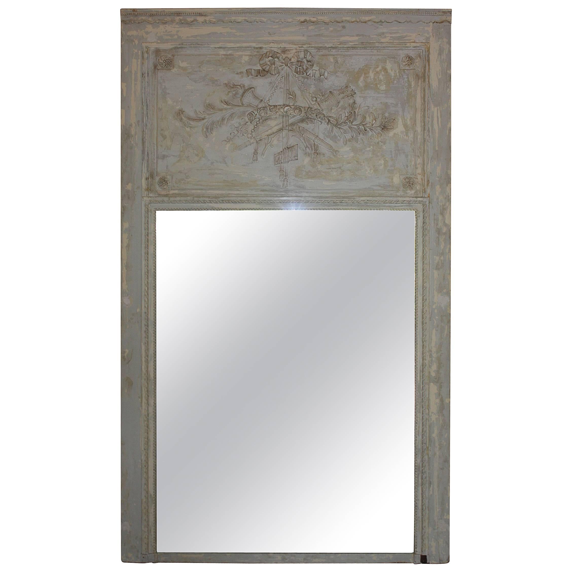 Painted French Trumeau Mirror