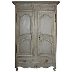 Antique Large Painted French Armoire