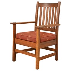 Stickley Brothers Antiker Arts & Crafts-Sessel aus Eiche im Missionsstil, um 1900