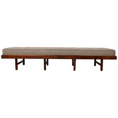 Long Studio Crafted Solid Walnut Bench