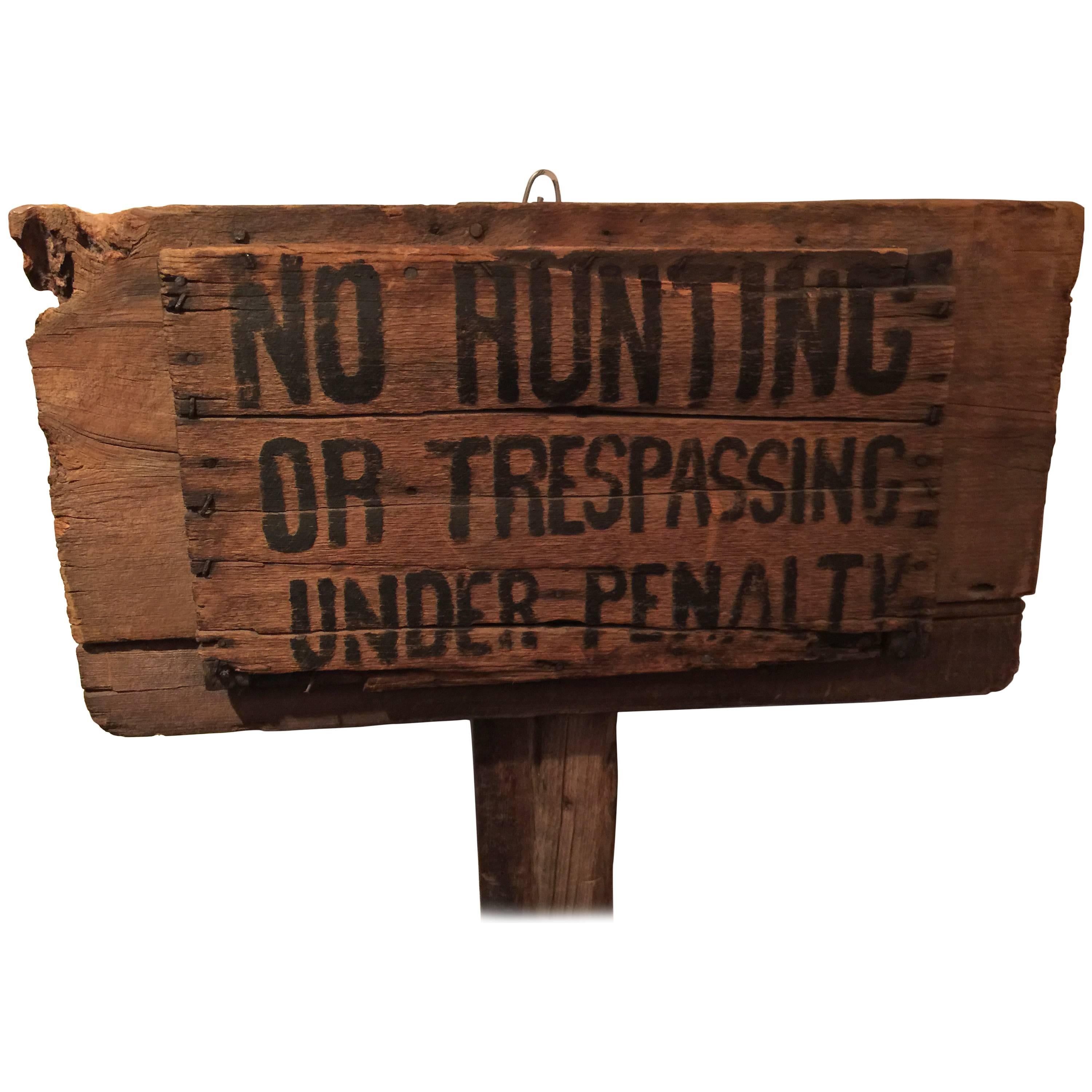 American No Hunting Sign