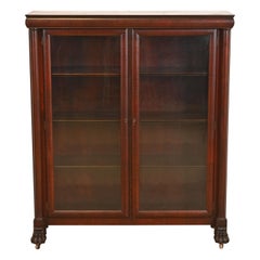 R. J. Horner Stil American Empire geschnitzt Mahagoni Double Bookcase