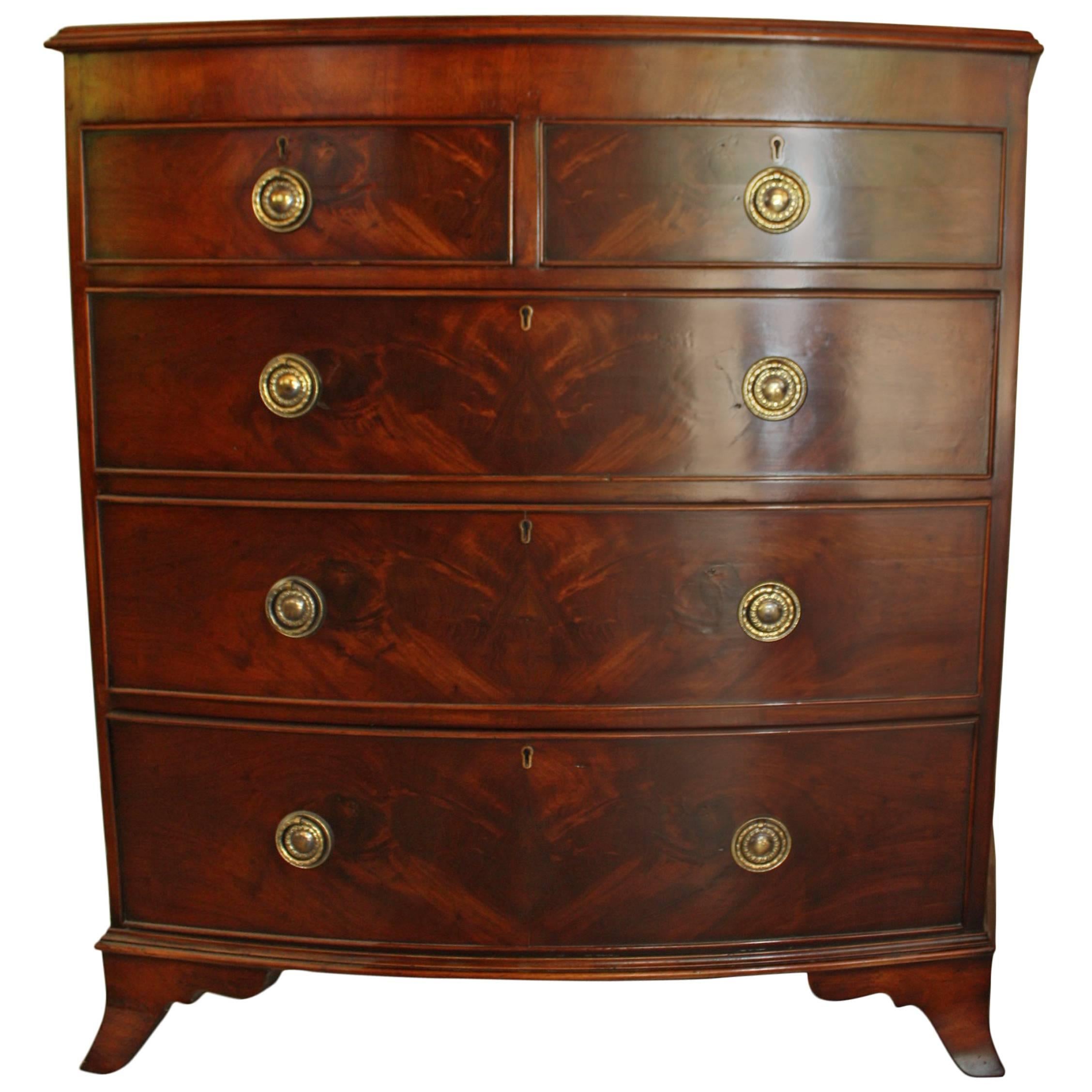 Mahogany Bow Fronted Chest of Drawers 