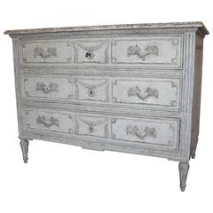 Louis XVI Painted Commodes with Faux Marble Top