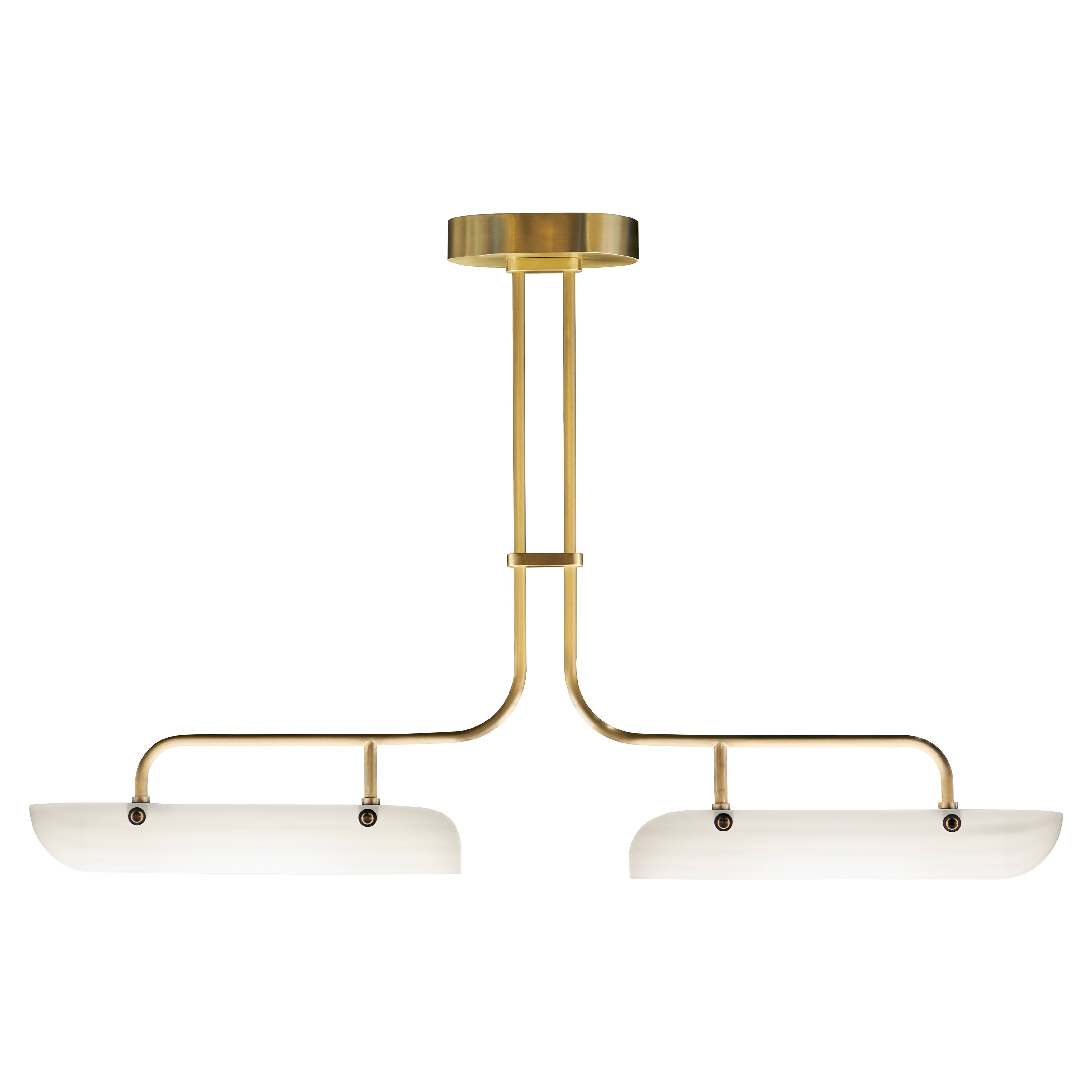 Eos Pendant Lamp in Brass & Quartz Glossy Glass by Bianco Light + Space