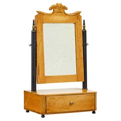 19th century Swedish birch vanity mirror