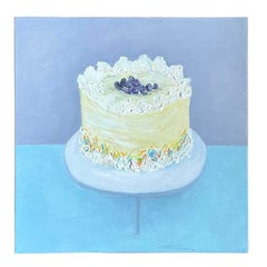Vintage Boho Original Ölgemälde von Kuchen
