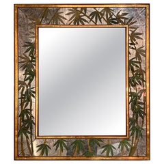 Vintage Italian Eglomise Palm Mirror