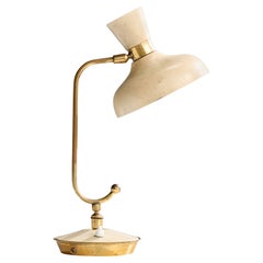 Italian Designer, Table Lamp, Brass, Metal, Italy, 1950s