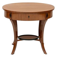 Antique 19th Century Austrian Mahogany Oval Biedermeier Table