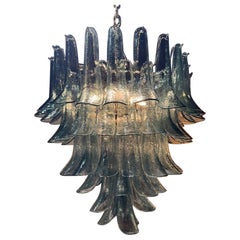 Modern Fontana Green Murano Glass "Saddle" Waterfall Chandelier