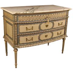 20th Century Dresser Made by Lacquered Wood and Marble Top