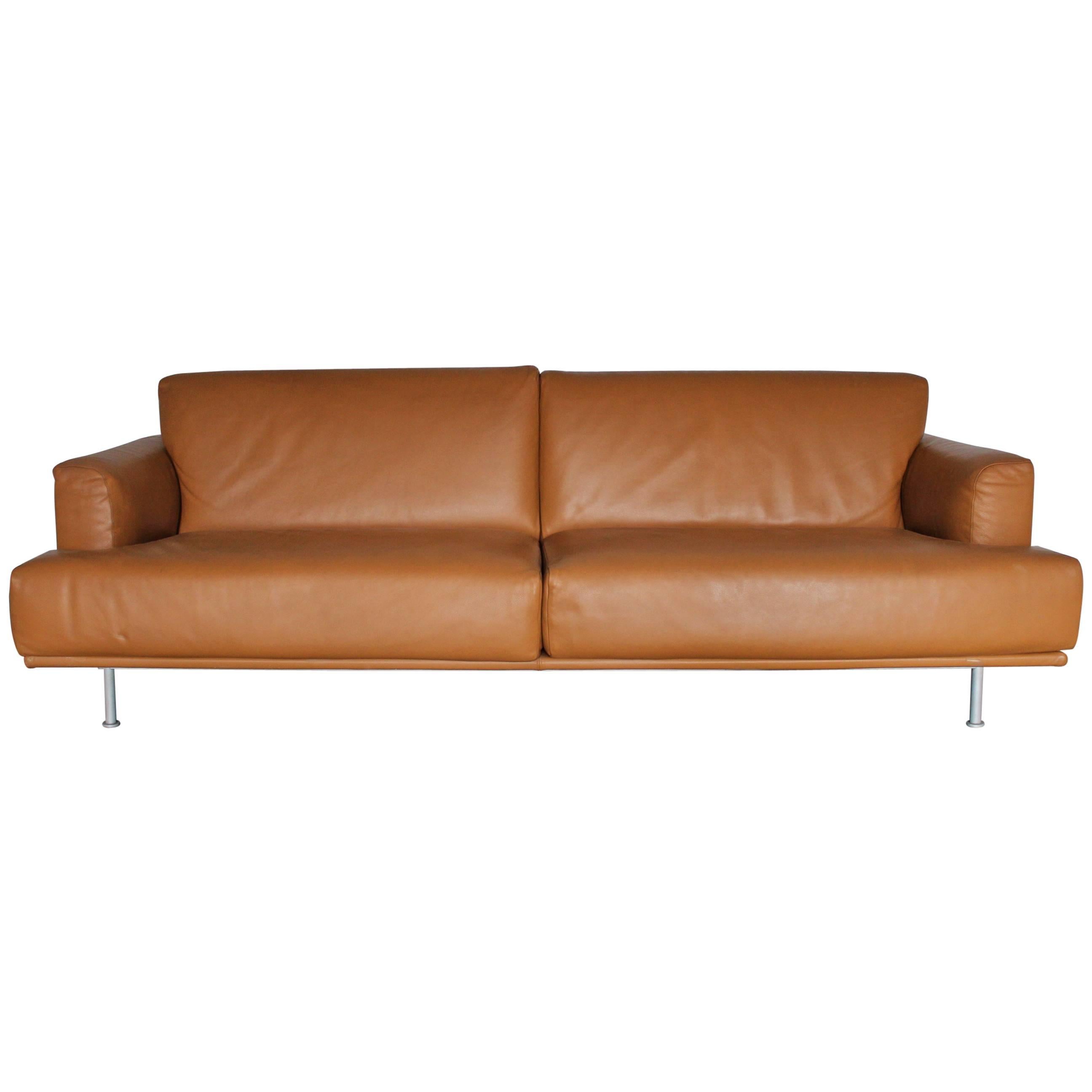 Canapé à assise Cassina 253 Nest en cuir beige Pelle Naturale de Lissoni