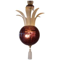 Lovely Venetian Lantern from Handmade Red Blown Murano Glass