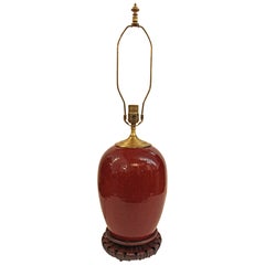 Jarre en porcelaine chinoise émaillée du milieu du 19ème siècle, montée en lampe