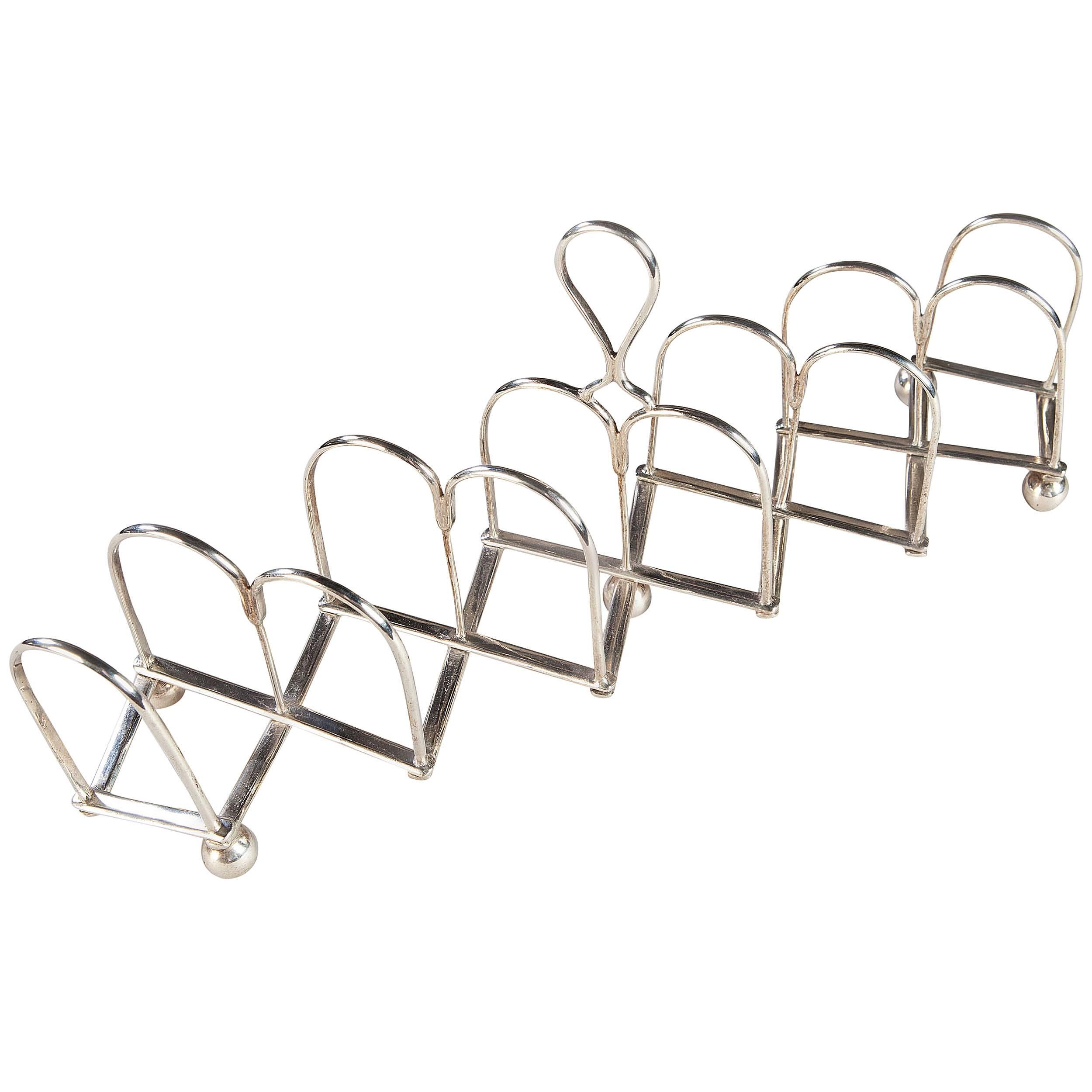 Edwardian Articulated Extending Silver Toast Rack