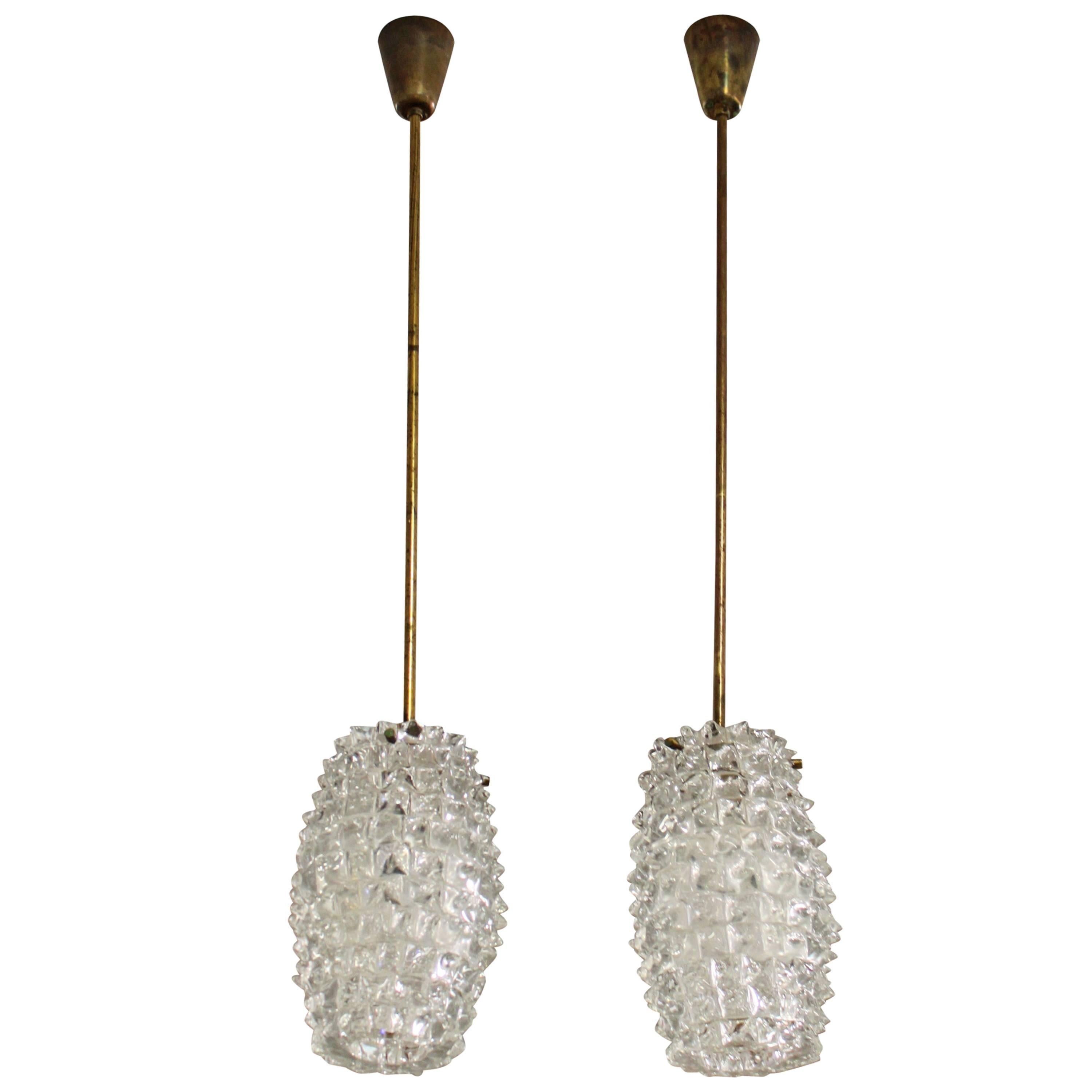 Ercole Barovier Pair of "Rostrato" Lamps