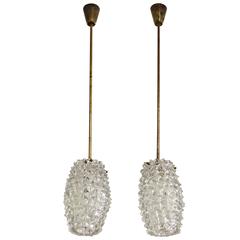 Ercole Barovier Pair of "Rostrato" Lamps