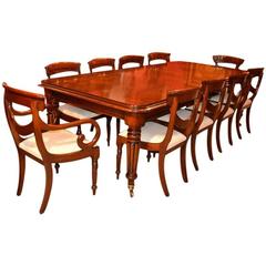 Regency Style Dining Table and Ten Swag Back Chairs 3