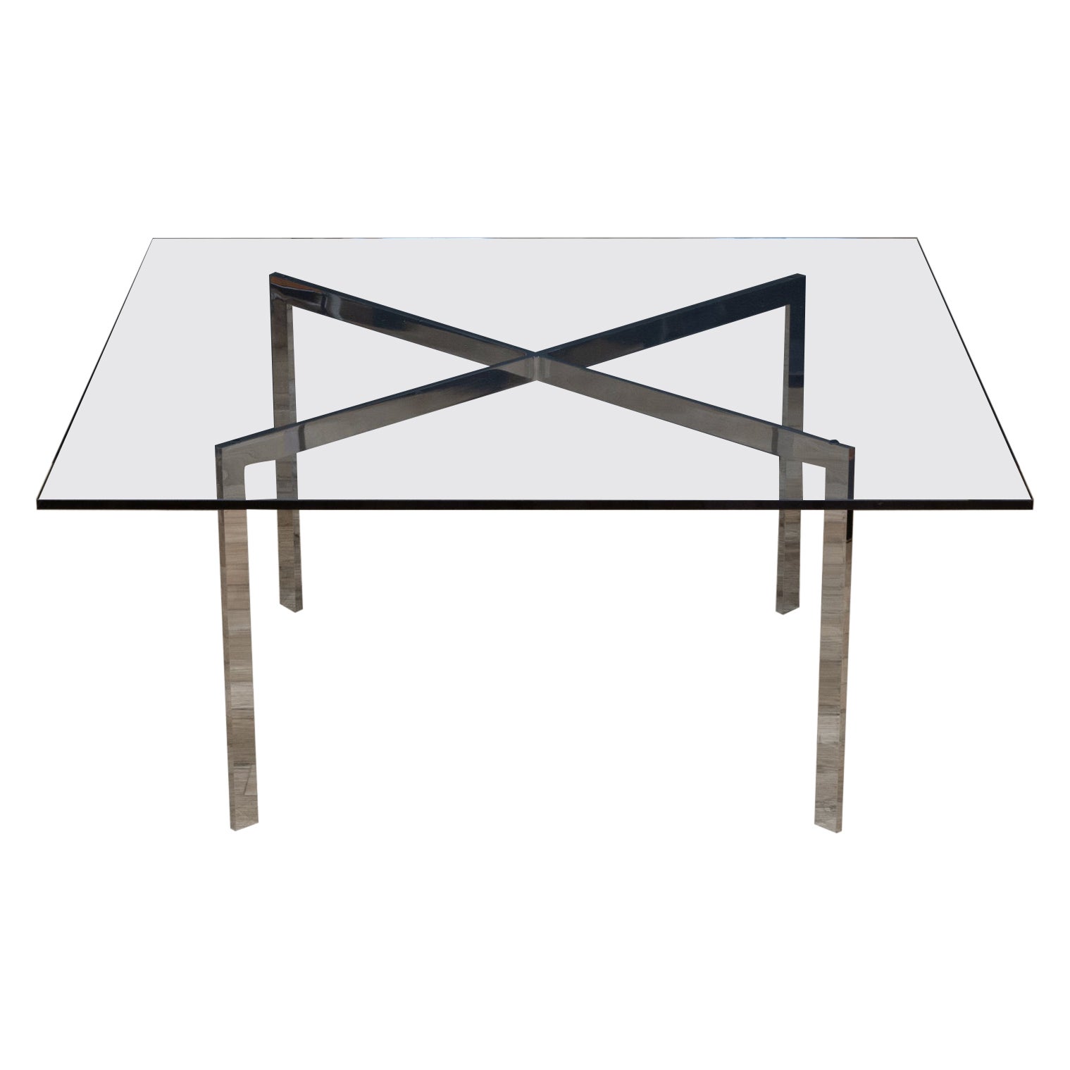 Table basse de style Barcelone de Mies Van Der Rohe