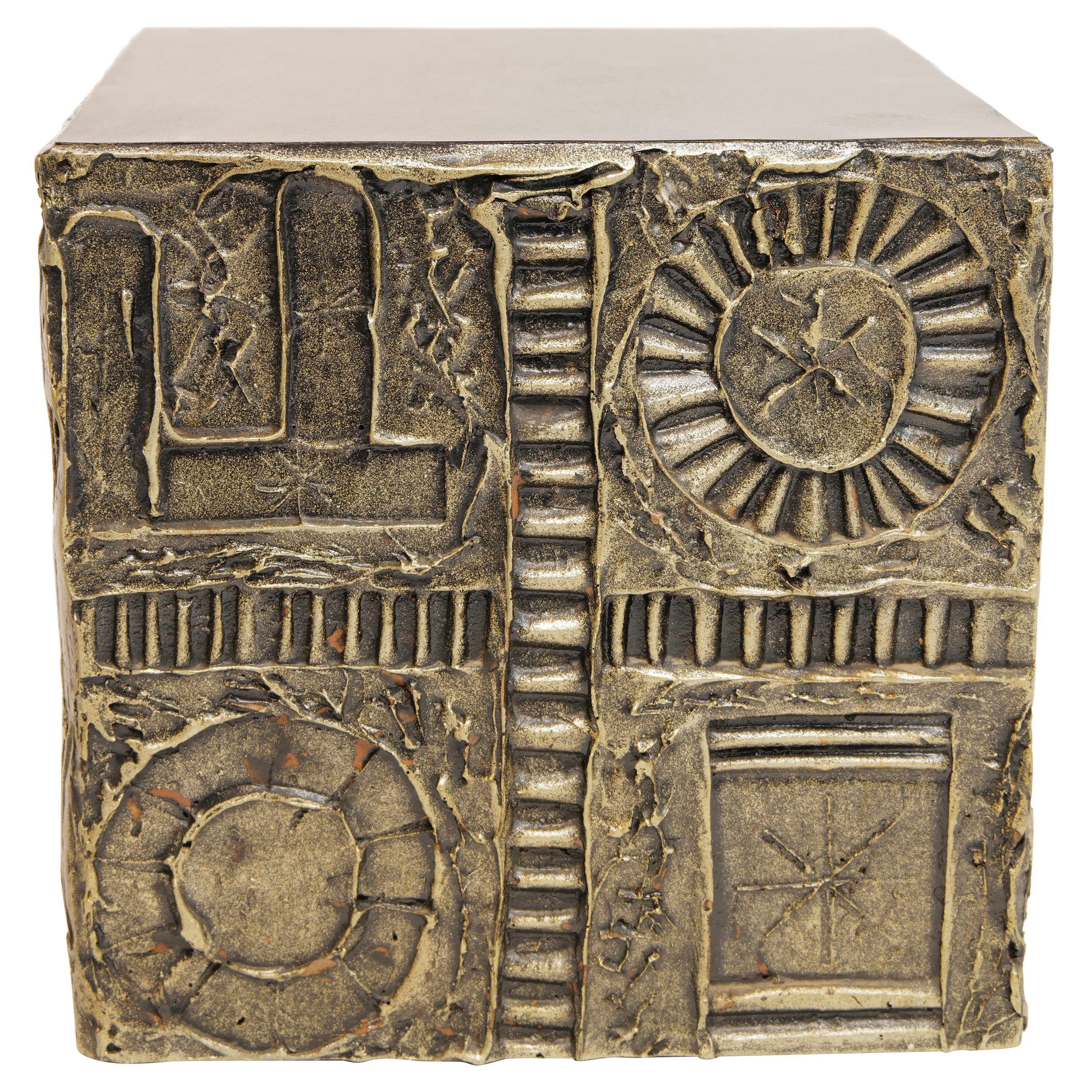 Table d'appoint cubique brutaliste par Adrian Pearsall pour Craft Associates en vente