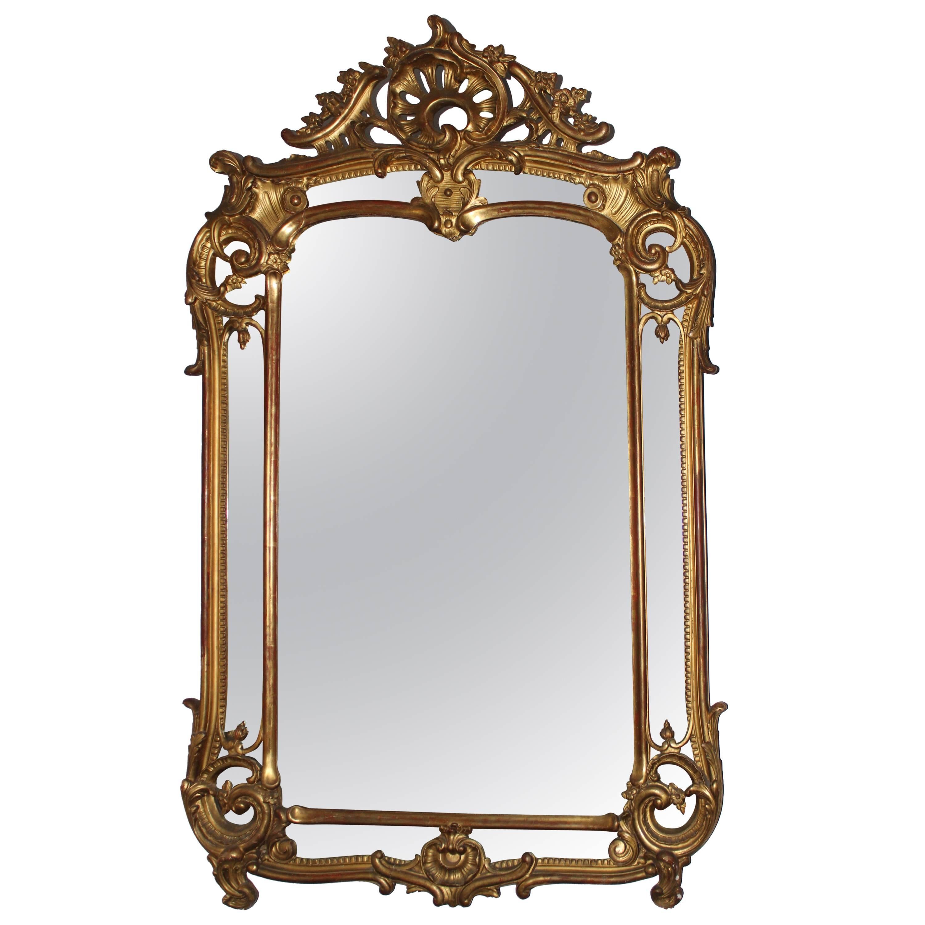 French Regence Style Gilt Mirror, Mid-19th Century For Sale
