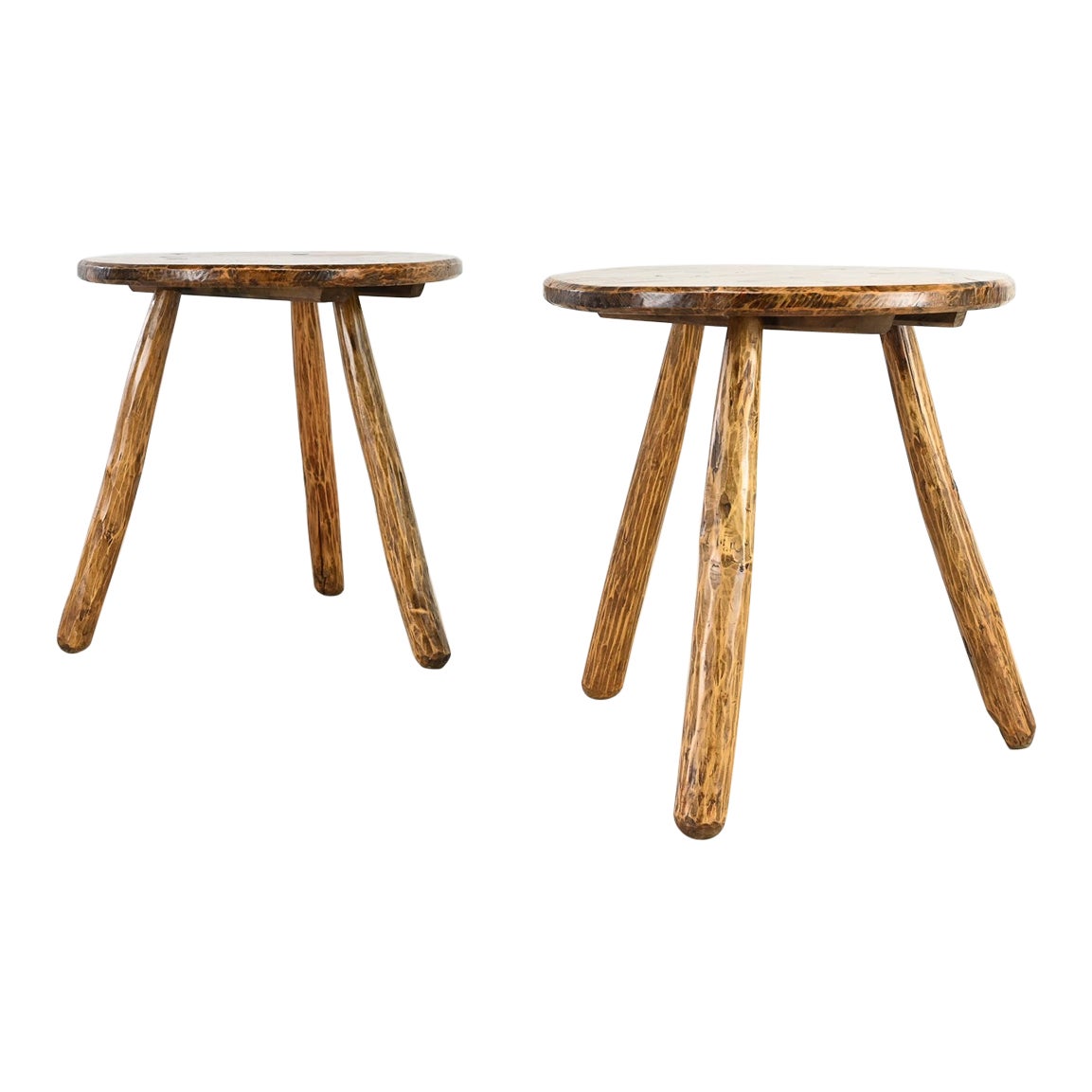 Primitive Tripod Cricket Table. France, C.1940. For Sale