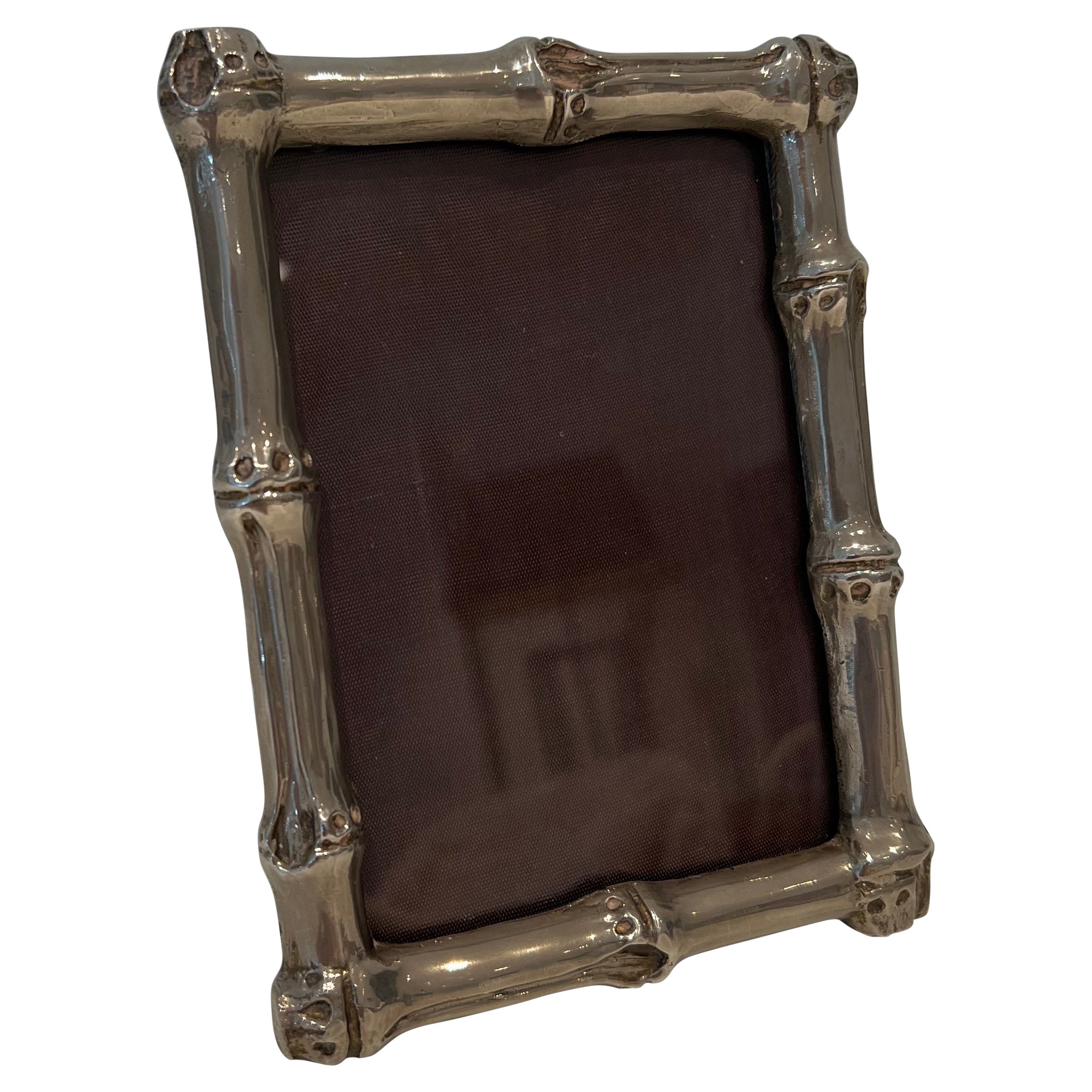Small Silvered Bronze Picture Frame by Maison Baguès For Sale