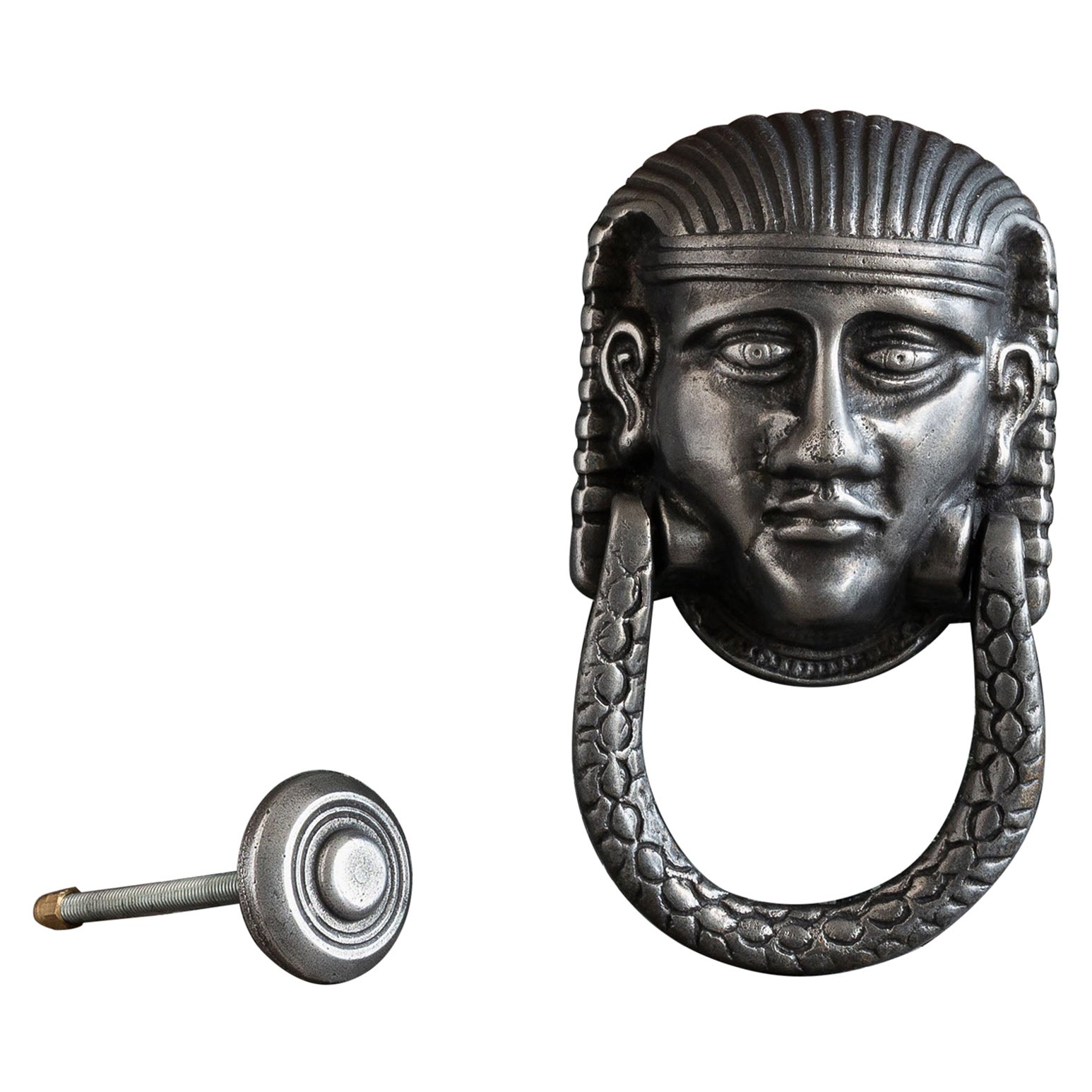Nineteenth Century Iron Sphinx Door Knocker For Sale