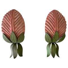 Set of Two Rare Mid-Century Floral Sconces by Holländer Leuchten Germany 1970s