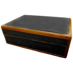 Antique Shagreen and Wood Box